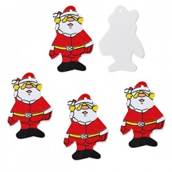 4 Père Noël pendentif bois