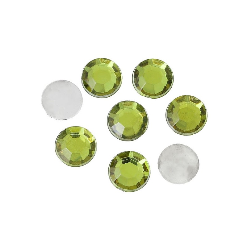 50 strass vert 6 mm à facettes 