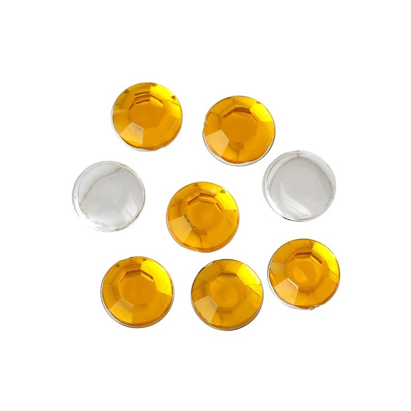 50 strass jaune 6 mm à facettes