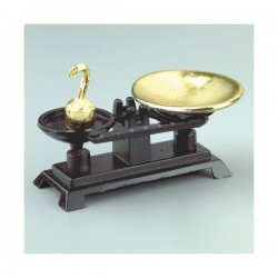 balance miniature métal noir et or