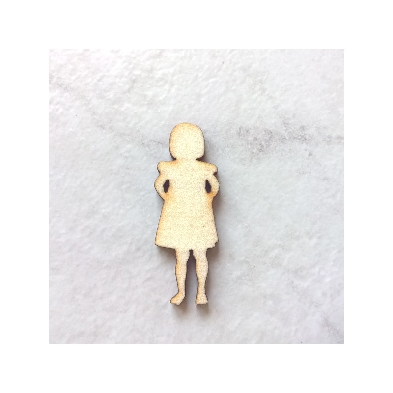 Petite fille silhouette bois n°1 à décorer ou pas pour loisirs créatifs, déco, scrapbooking