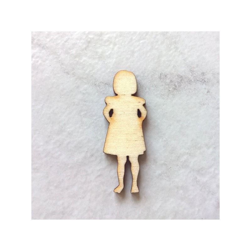 Petite fille silhouette bois n°3 loisir créatif, scrap, école, décor de table, anniversaire, baptême., plaque décorative