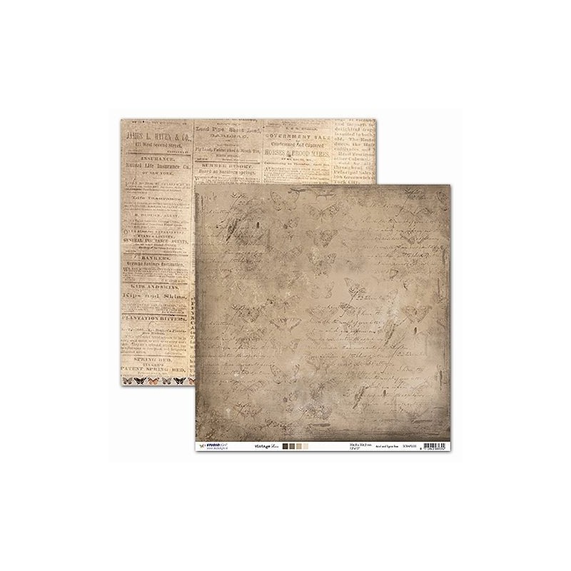 Papier Design vintage 30,5 x 30,5 papillon lettre manuscrite journal studio light