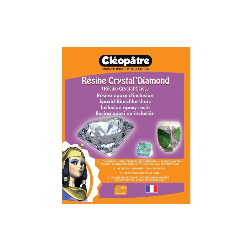 Résine Crystal'Diamond 720 ml Cléopatre, résine d'inclusion ultrabrillante Résine Crystal'Diamond 720 ml Cléopatre, résine d'inclusion ultrabrillante