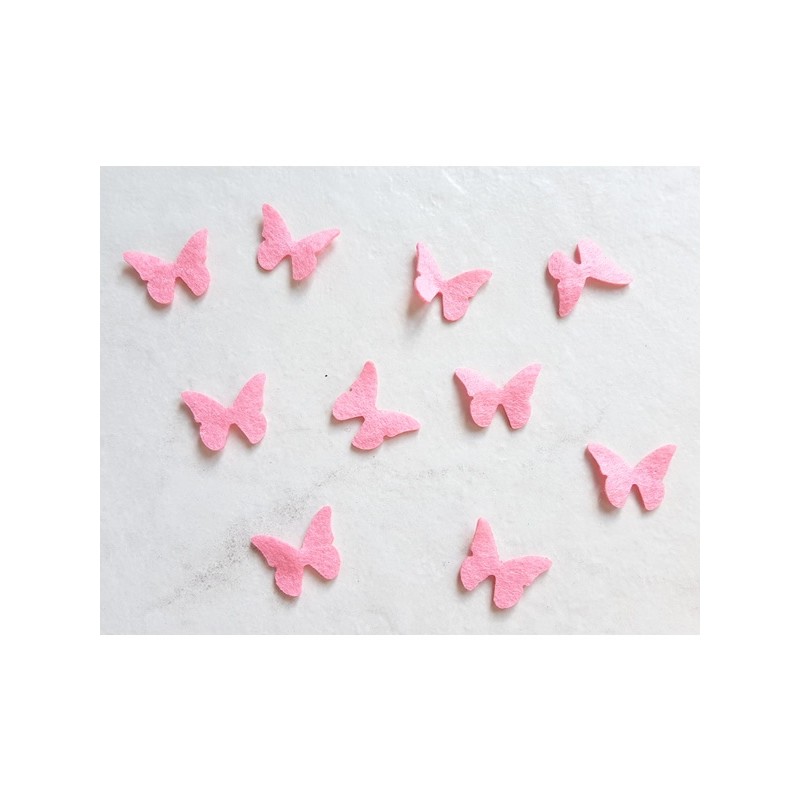 10 papillons feutrine rose loisir créatif