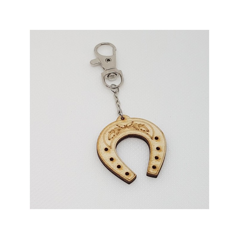 Porte-clef fer à cheval en bois à décorer ou pas Pour adulte ou enfant, pour petit cadeau noël, anniversaire, fête d'école...