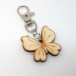 Porte-clef papillon en bois à décorer ou pas avec mousqueton
