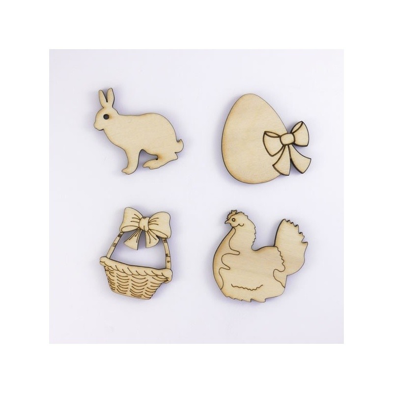 Panier lapin Pâques en bois