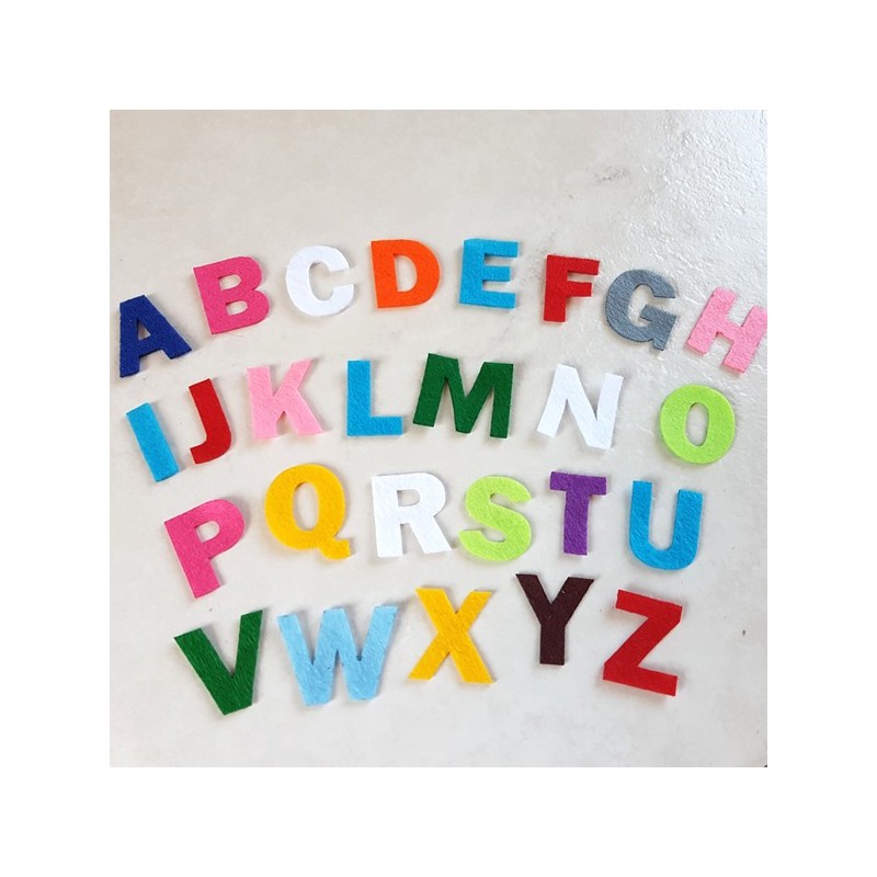 Lettres en feutrine - Adhésive - Autocollante - Assortiment couleur - CTOP  - Expédition Rapide