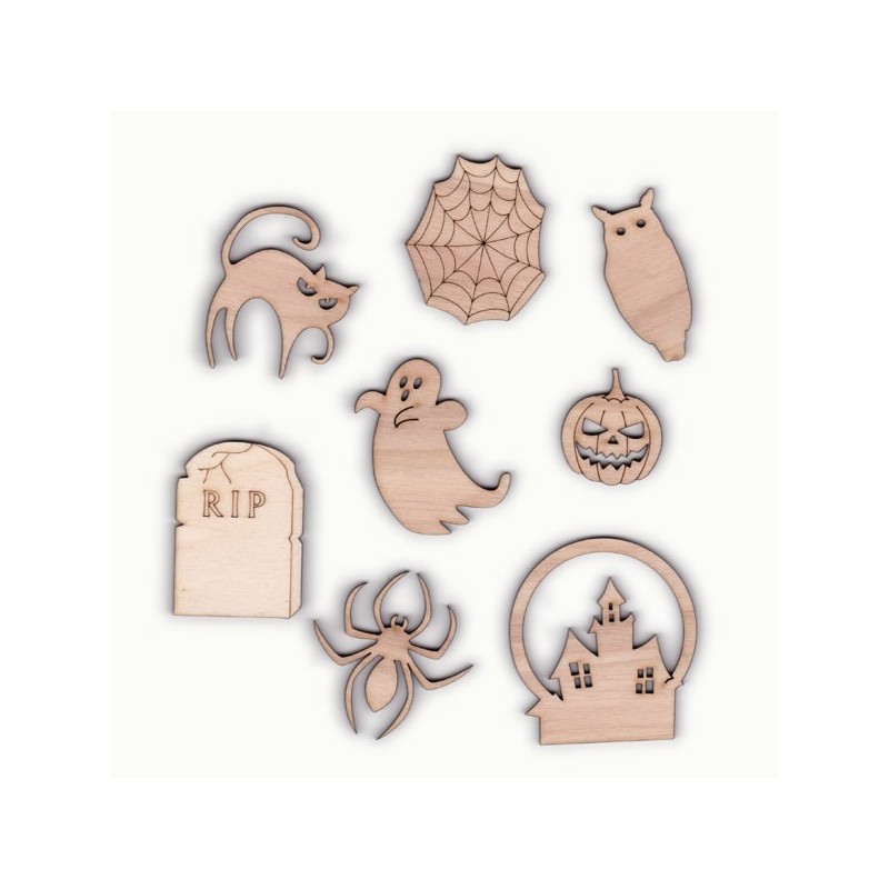 Pack Halloween N°3, fantôme, citrouille, araignée, tombe