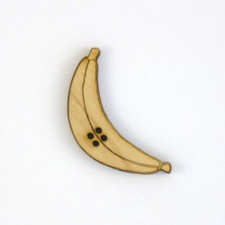 Bouton banane en bois découpé et gravé