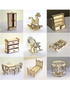 Meubles miniatures en bois et modèles réduits en 3 D pour les loisirs créatifs