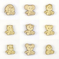 Pack de 9 animaux "enfantin" en bois