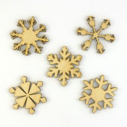 Pack n°2 - 5 cristaux de Noël (flocons) 40 mm