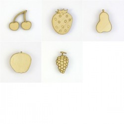 Pack de 5 fruits N°2, raisin, fraise, pomme, poire, cerises