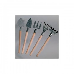 Outils de jardinage, bois / métal, miniatures, 15 cm