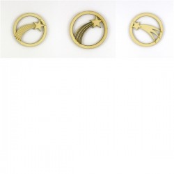 Pack de 3 étoiles filantes en suspension en bois