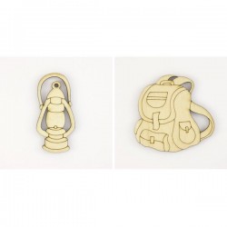 Pack de 1 lampe tempête et 1 sac à dos en bois