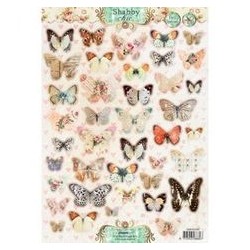 papier design shabby chic prédécoupé planche papillon studio light