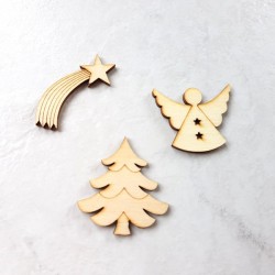 3 Décors Noël étoile filante, sapin et ange à décorer ou pas
Fabrication française avec le bois de nos régions
