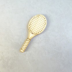 Raquette de tennis en bois découpé et gravé, pour décoration, décor de table, scrapbooking, loisir créatif